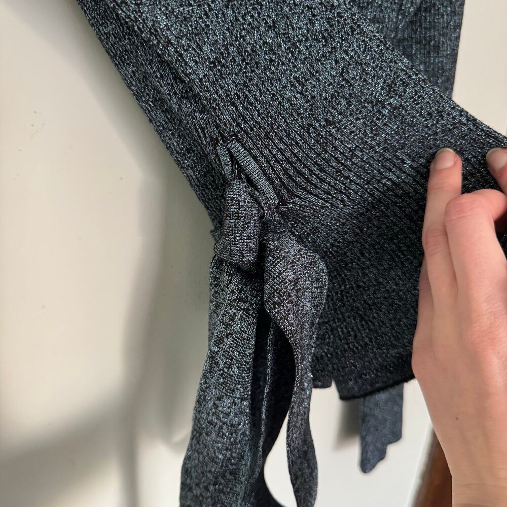 Diane Von Furstenberg Sparkly Knit Wrap Top - Picture 5 of 10
